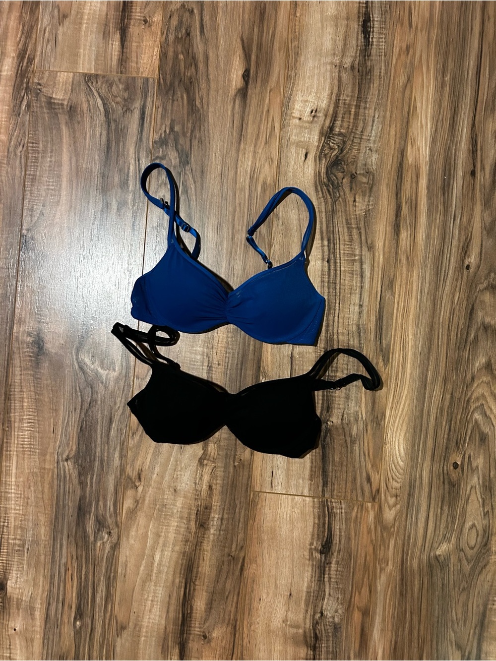 H&M Black and Blue Padded Bras with Smooth Cups